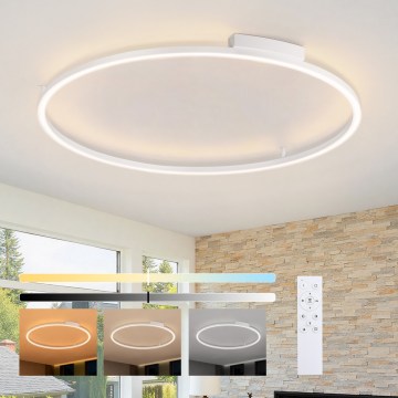 Brilagi - Dæmpbar LED-loftlampe PORTOFINO LED/85W/230V 3000-6000K Ø 120 cm hvid + fjernbetjening