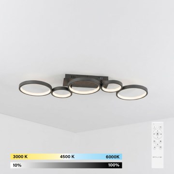 Brilagi - Dæmpbar LED-loftlampe RINGO LED/34W/230V 3000-6000K sort + fjernbetjening