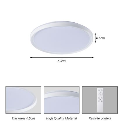 Brilagi - LED dæmpbar loftlampe RIVO LED/72W/230V 3000-6000K hvid Ø 50 cm + fjernbetjening