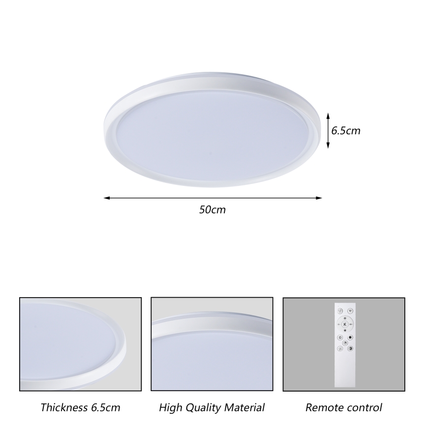 Brilagi - LED dæmpbar loftlampe RIVO LED/72W/230V 3000-6000K hvid Ø 50 cm + fjernbetjening