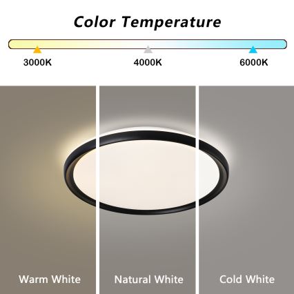 Brilagi - RIVO dæmpbar LED-loftlampe LED/72W/230V 3000-6000K, sort, Ø 50 cm + fjernbetjening