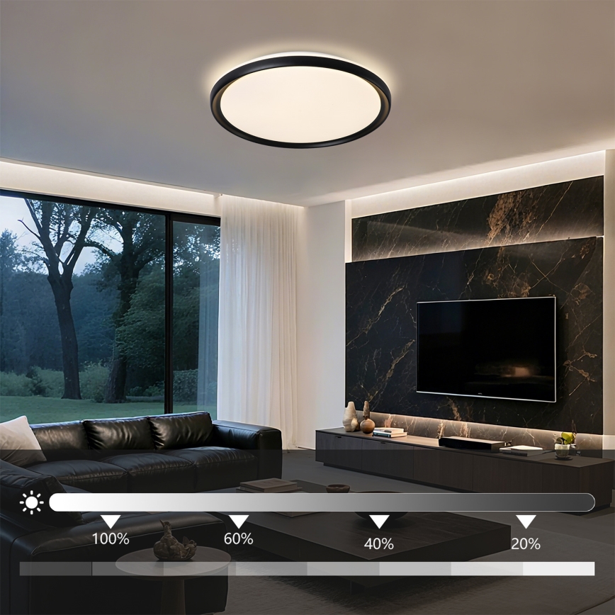 Brilagi - RIVO dæmpbar LED-loftlampe LED/72W/230V 3000-6000K, sort, Ø 50 cm + fjernbetjening