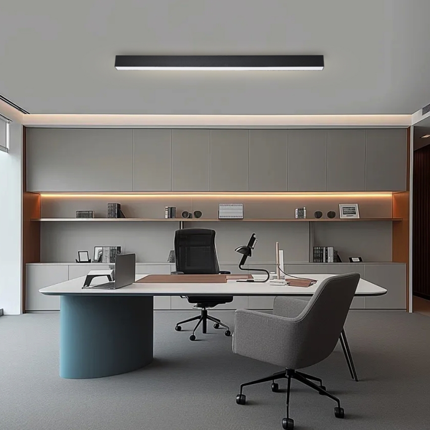 Brilagi - Dæmpbar SLEEKLINE SMART LED loftlampe, 40W/230V, 3000–6000K, Wi‑Fi (Tuya), sort + fjernbetjening