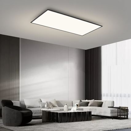 Brilagi - SLIMFRAME dæmpbar LED-loftlampe LED/80W/230V 120x60 cm 3000-6000K sort + fjernbetjening
