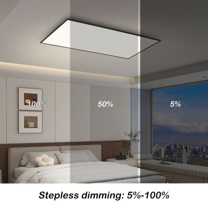 Brilagi - SLIMFRAME dæmpbar LED-loftlampe LED/80W/230V 120x60 cm 3000-6000K sort + fjernbetjening