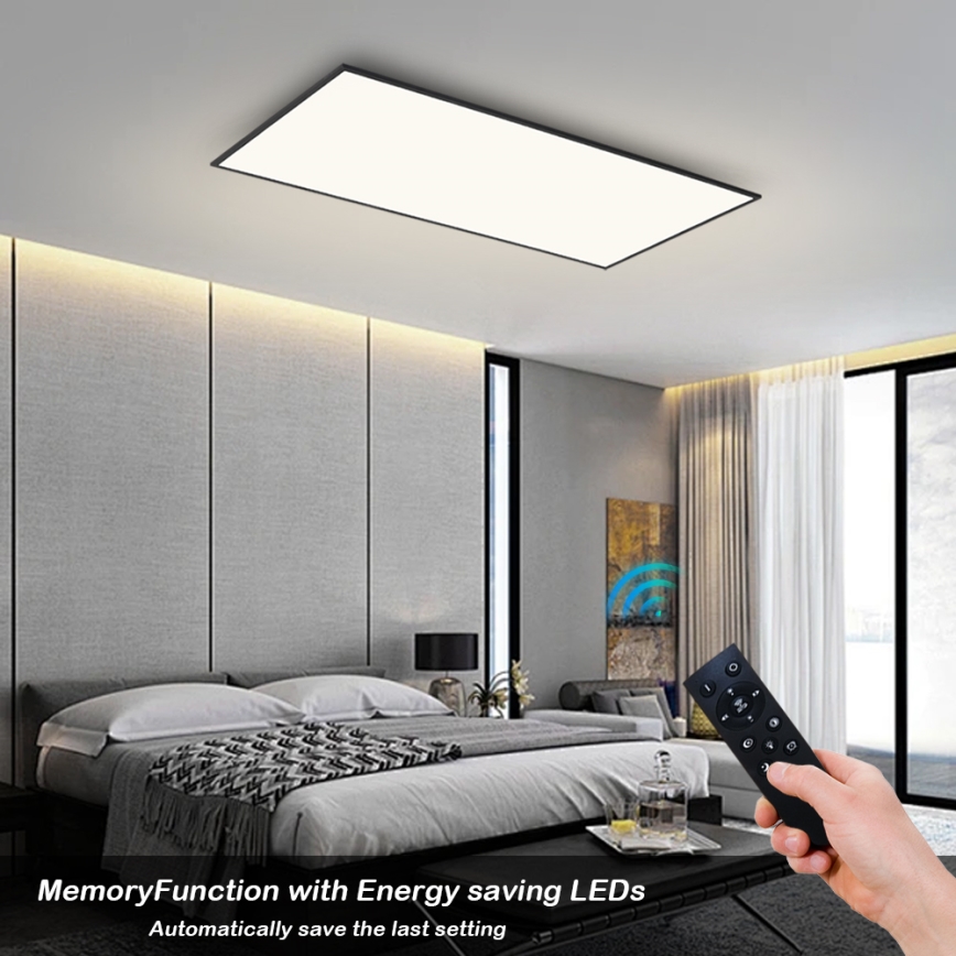 Brilagi - SLIMFRAME dæmpbar LED-loftlampe LED/80W/230V 120x60 cm 3000-6000K sort + fjernbetjening