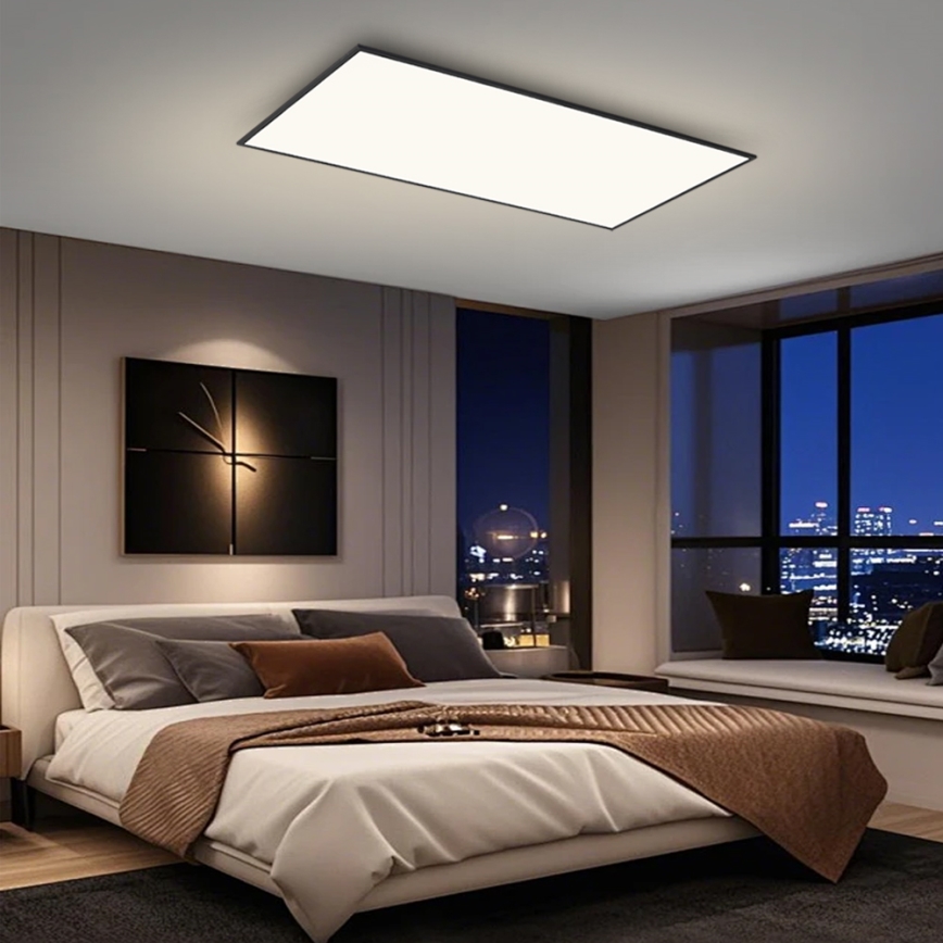Brilagi - SLIMFRAME dæmpbar LED-loftlampe LED/80W/230V 120x60 cm 3000-6000K sort + fjernbetjening