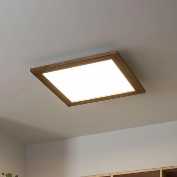 Brilagi - Dæmpbar LED-loftlampe SLIMFRAME WOOD LED/36W/230V 49,5x49,5 cm 3000-6000K brun + fjernbetjening