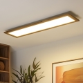 Brilagi - Dæmpbar LED-loftlampe SLIMFRAME WOOD LED/58W/230V 124x33,7 cm 3000-6000K brun + fjernbetjening