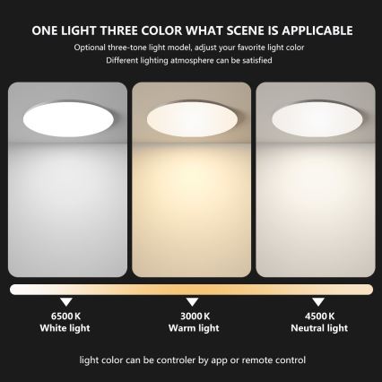 Brilagi - SMART dæmpbar LED-loftlampe 24W/230V Ø 38 cm 3000–6000 K Wi‑Fi Tuya Beacon + fjernbetjening