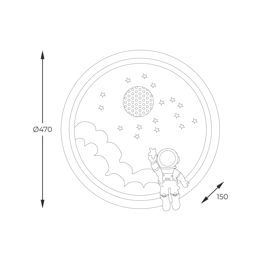Brilagi - LED Dæmpbar loftlampe til børn LED/42W/230V 3000/5700K astronaut
