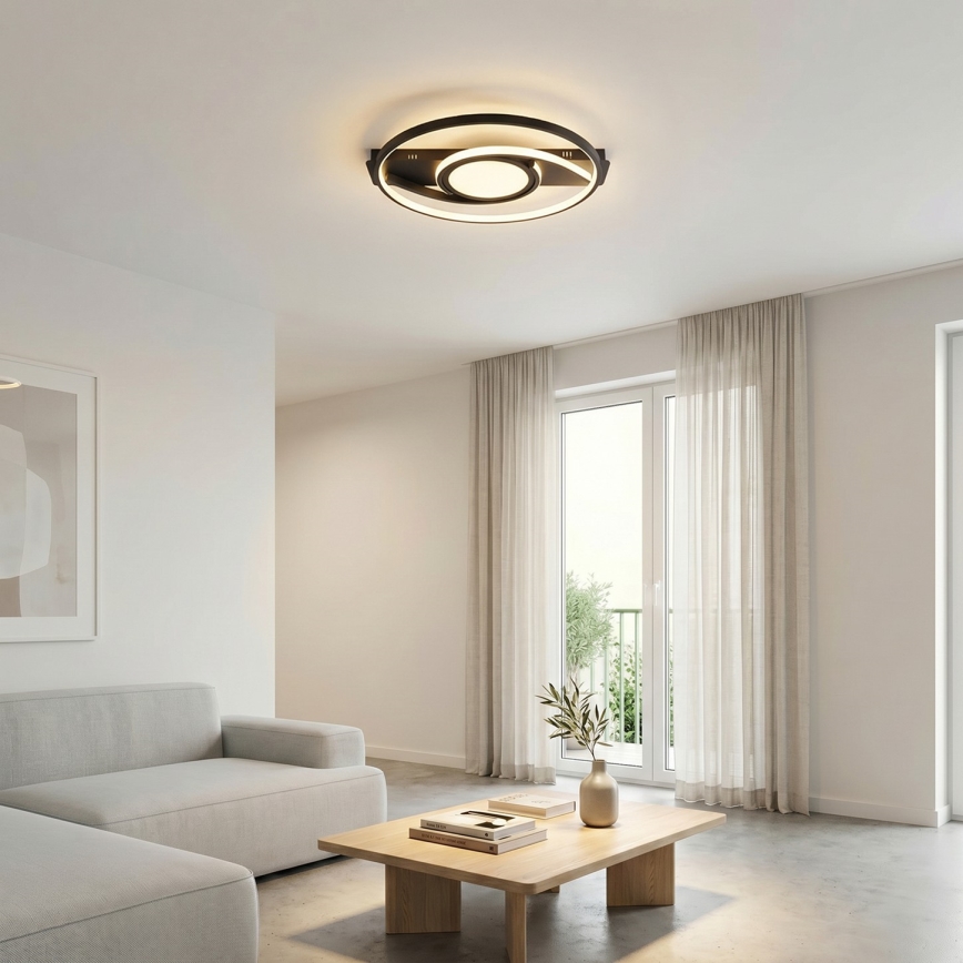 Brilagi - LED dæmpbar loftlampe TWIRL LED/38W/230V 3000-6000K sort + fjernbetjening