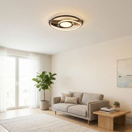 Brilagi - LED dæmpbar loftlampe TWIRL LED/38W/230V 3000-6000K sort + fjernbetjening