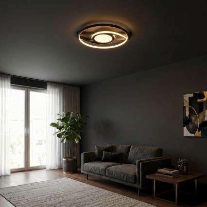 Brilagi - LED dæmpbar loftlampe TWIRL LED/38W/230V 3000-6000K sort + fjernbetjening