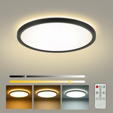 Brilagi - Dæmpbar LED-loftlampe ULTRA SLIM LED/24W/230V 2700-6500K Ø 42 cm sort + fjernbetjening