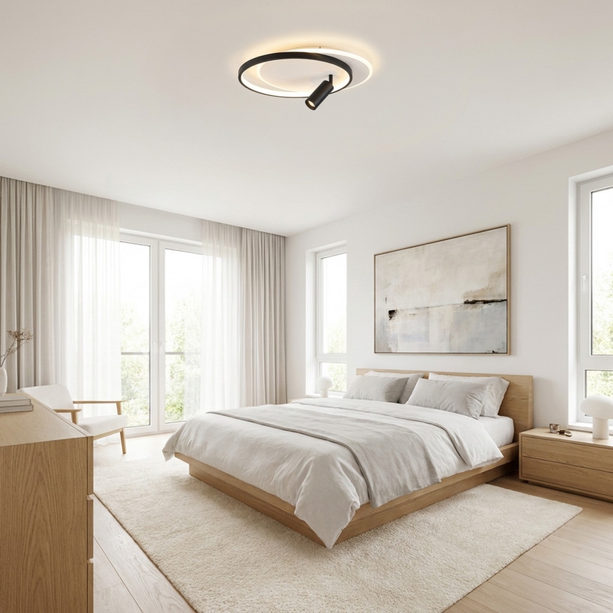 Brilagi - UNITY LED dæmpbar loftlampe LED/48W/230V + 1xGU10/3W 3000-6000K 39x45 cm hvid/sort + fjernbetjening