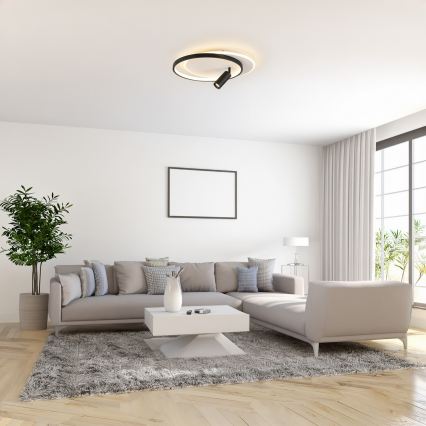 Brilagi - UNITY LED dæmpbar loftlampe LED/48W/230V + 1xGU10/3W 3000-6000K 39x45 cm hvid/sort + fjernbetjening
