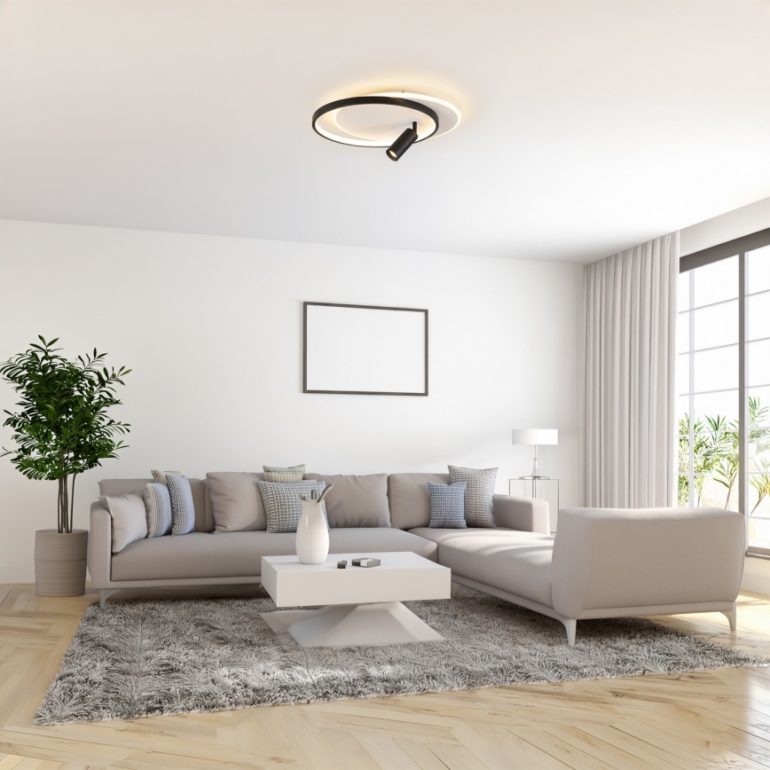 Brilagi - UNITY LED dæmpbar loftlampe LED/48W/230V + 1xGU10/3W 3000-6000K 39x45 cm hvid/sort + fjernbetjening