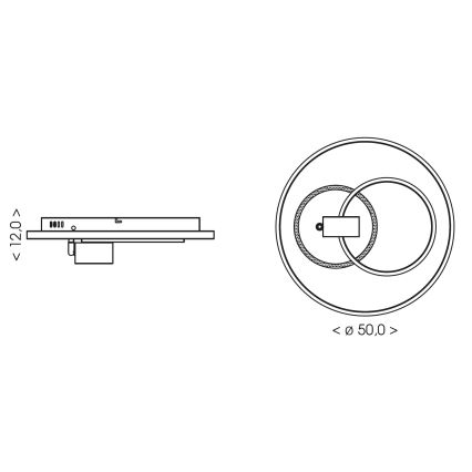Brilagi - LED dæmpbar loftlampe UNITY LED/60W/230V + 1xGU10/3W 3000-6000K Ø 50 cm hvid/sort + fjernbetjening