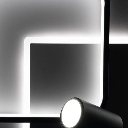 Brilagi - LED dæmpbar loftlampe UNITY LED/75W/230V + 1xGU10/3W 3000-6000K 50x50 cm hvid/sort + fjernbetjening