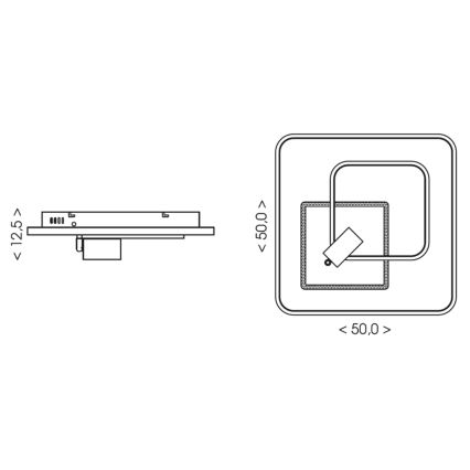 Brilagi - LED dæmpbar loftlampe UNITY LED/75W/230V + 1xGU10/3W 3000-6000K 50x50 cm hvid/sort + fjernbetjening