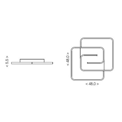 Brilagi - Dæmpbar LED-loftarmatur VELO LED/64W/230V 3000-6500K 48x48 cm + fjernbetjening