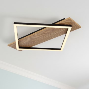 Brilagi - Dæmpbar LED-loftlampe VELVET SQUARE LED/24W/230V 43x43 cm 3000/4000/6500K + fjernbetjening grå