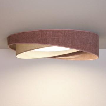 BRILAGI - Dæmpbar LED-loftlampe VELVET TWIST LED/36W/230V 3000-6000K Ø 65 cm Wi-Fi Tuya Beacon rosa/creme + fjernbetjening