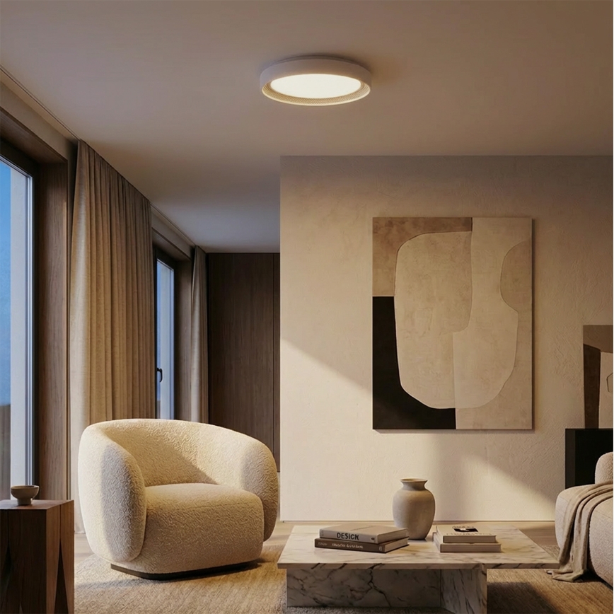 Brilagi - LED dæmpbar loftlampe WALDO LED/48W/230V 3000-6500K Ø 40 cm hvid/sølv + fjernbetjening