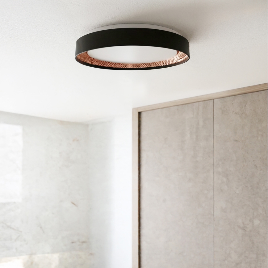 Brilagi - Dæmpbar LED-loftlampe WALDO LED/48W/230V 3000-6500K Ø 40 cm sort/guld + fjernbetjening