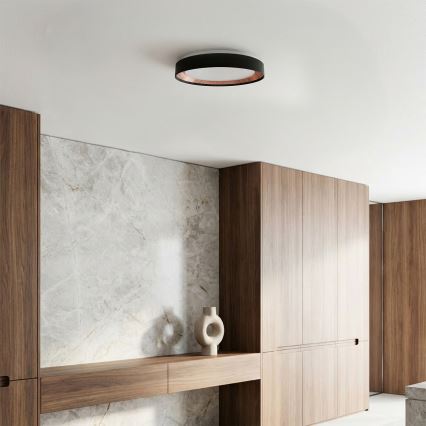 Brilagi - Dæmpbar LED-loftlampe WALDO LED/48W/230V 3000-6500K Ø 40 cm sort/guld + fjernbetjening