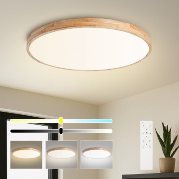 Brilagi - Dæmpbar LED-loftlampe WOODLINE LED/100W/230V 3000–6000K eg Ø 80 cm + fjernbetjening