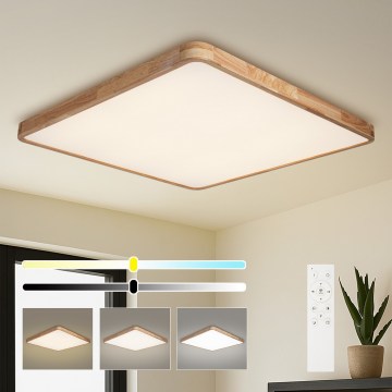 Brilagi - Dæmpbar LED-loftlampe WOODLINE SQUARE LED/180W/230V 3000–6000K eg 100 x 100 cm + fjernbetjening