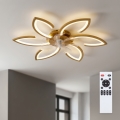 Brilagi - Dæmpbar LED-loftsventilator LED/34W/230V 3000-6500K Ø 78 cm guld + fjernbetjening