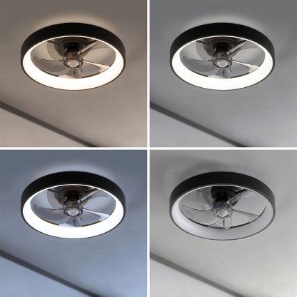 Brilagi - LED-dæmpbar loftventilator LED/34W/230V 3000-6500K Ø 50 cm sort + fjernbetjening