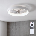 Brilagi - Dæmpbar LED-loftventilator 34W/230V, Ø 50 cm, hvid + fjernbetjening