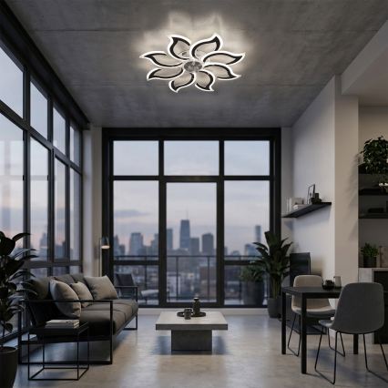 Brilagi - Dæmpbar LED-loftventilator LED/44W/230V Ø 90 cm sort + fjernbetjening