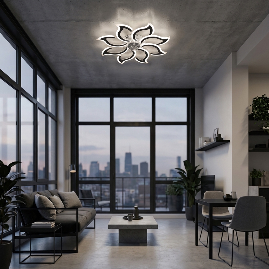 Brilagi - Dæmpbar LED-loftventilator LED/44W/230V Ø 90 cm sort + fjernbetjening