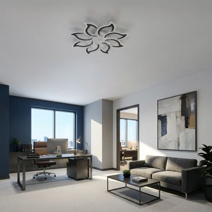 Brilagi - Dæmpbar LED-loftventilator LED/44W/230V Ø 90 cm sort + fjernbetjening