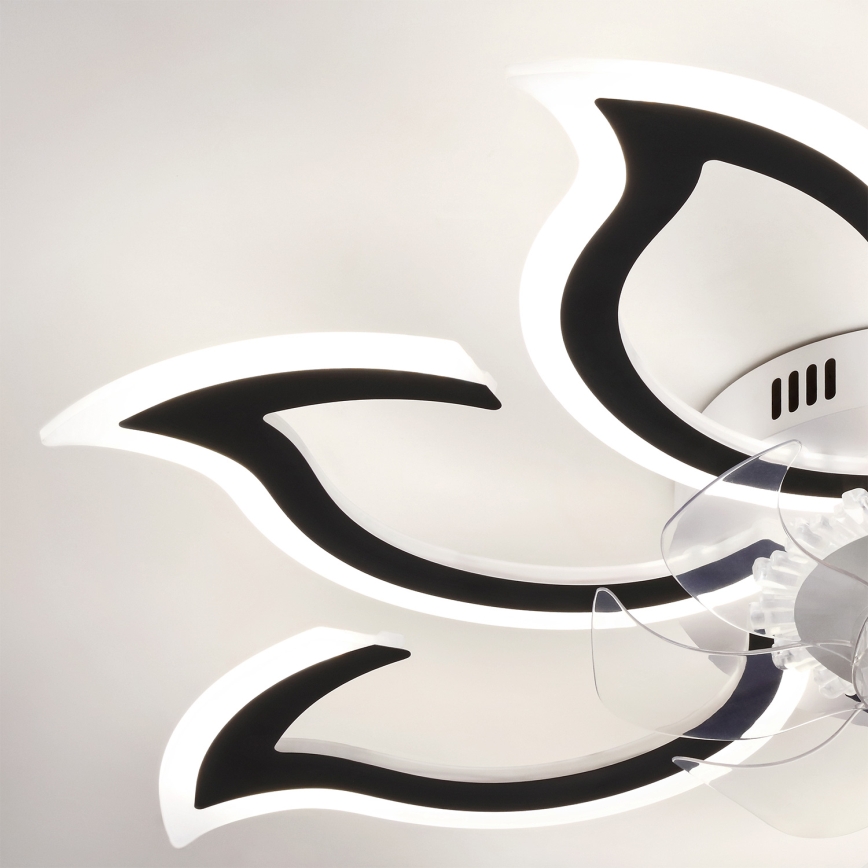 Brilagi - Dæmpbar LED-loftventilator LED/44W/230V Ø 90 cm sort + fjernbetjening