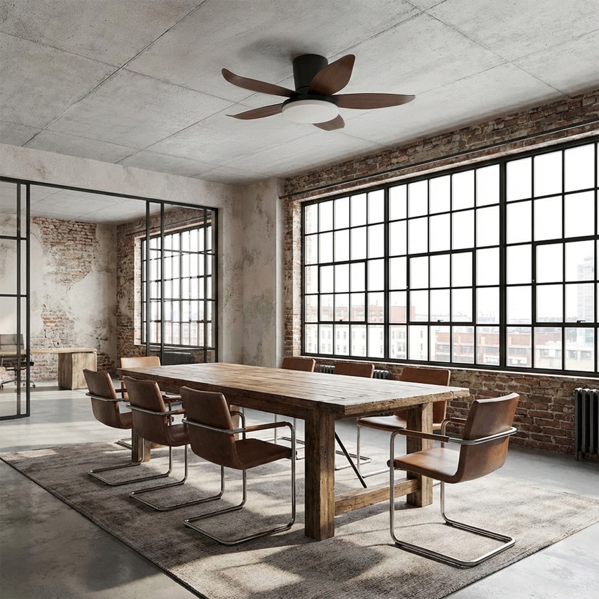 Brilagi - LED-dæmpbar loftventilator LED/32W/230V 3000-6500K diameter 95 cm sort/brun + fjernbetjening