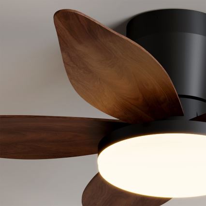 Brilagi - LED-dæmpbar loftventilator LED/32W/230V 3000-6500K diameter 95 cm sort/brun + fjernbetjening