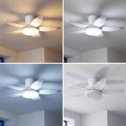 Brilagi - Dæmpbar LED-loftventilator LED/32W/230V Ø 95 cm hvid + fjernbetjening