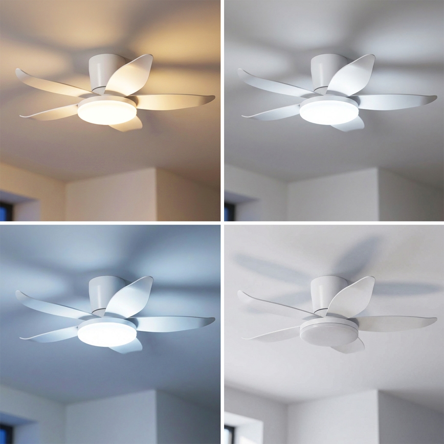 Brilagi - Dæmpbar LED-loftventilator LED/32W/230V Ø 95 cm hvid + fjernbetjening