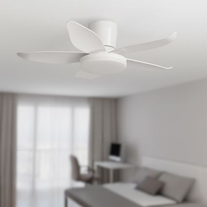Brilagi - Dæmpbar LED-loftventilator LED/32W/230V Ø 95 cm hvid + fjernbetjening