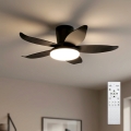 Brilagi - Dæmpbar LED-loftventilator LED/32W/230V Ø95 cm sort + fjernbetjening