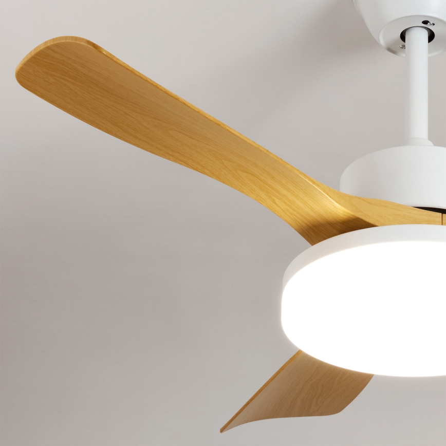 Brilagi - LED dæmpbar loftventilator LED/34W/230V 106 cm hvid/brun + fjernbetjening