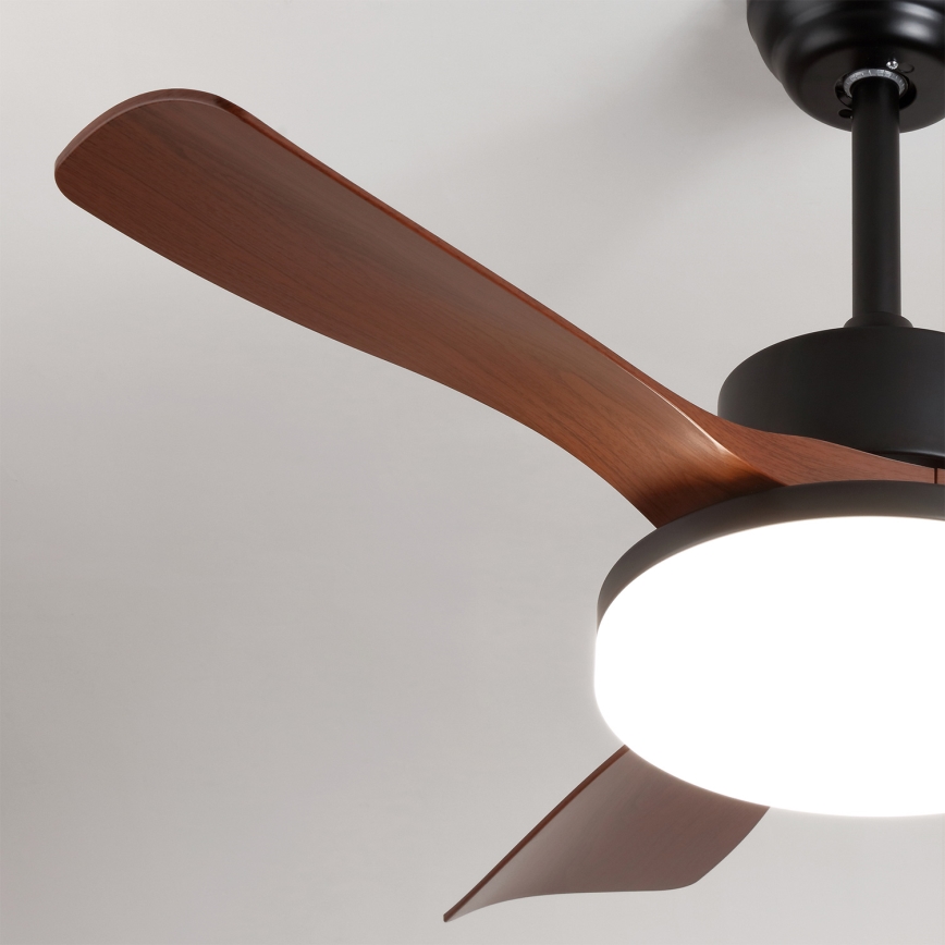 Brilagi - Dæmpbar LED-loftventilator LED/34W/230V 106 cm sort/brun + fjernbetjening