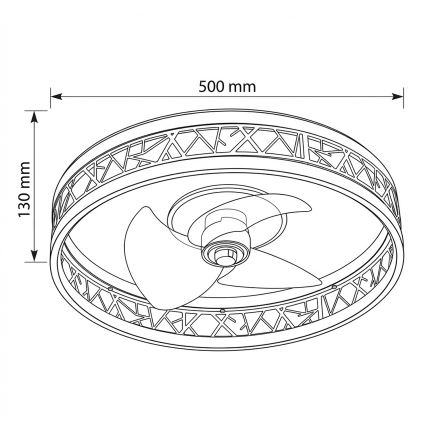 Brilagi - Dæmpbar LED-loftventilator LED/34W/230V 50 cm sort/guld + fjernbetjening
