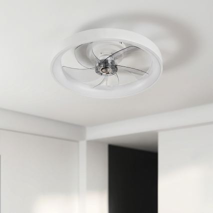 Brilagi - LED-dæmpbar loftventilator, 34 W, 230 V, 3000–6500 K, Ø 50 cm, hvid + fjernbetjening